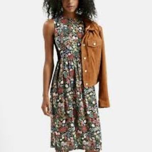 Topshop Woodland Floral Side Lace Midi Dress Nordstrom | Floral Midi Dress 2-6